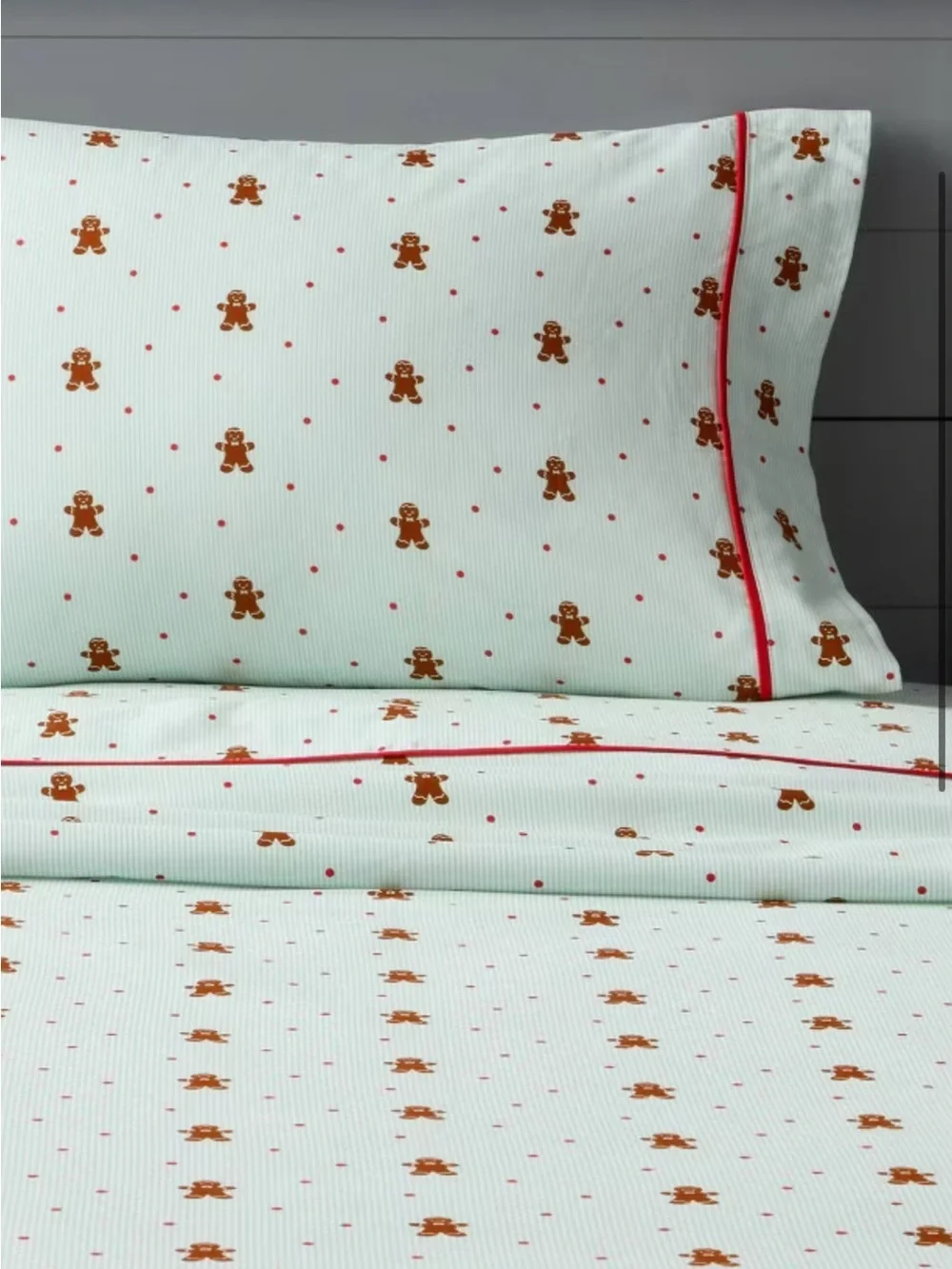 Super Cute FULL Gingerbread Dreams Striped Sheet Set 100% Cotton 220TC